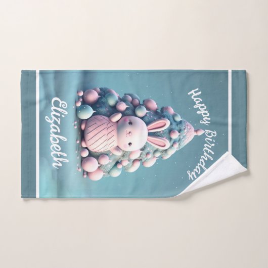 Mignonne, drôle, lapin, style kawaii (Serviette à main)