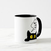 Mignonne drôle Non Pas Aujourd'Hui Chat Humain Mug (Devant droit)