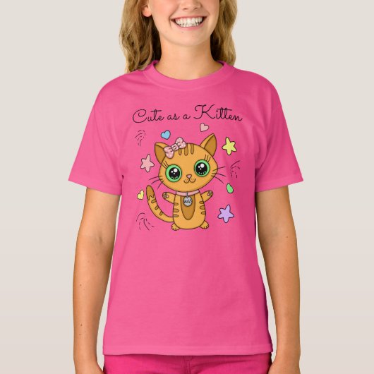 Mignonne en T-shirt Kitten (Devant)