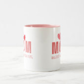 Mignonne et coeur Fête des Mères Café Mug (Centre)