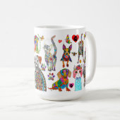 Mignonne et colorée association d'animaux Mug 15 o (Devant droit)
