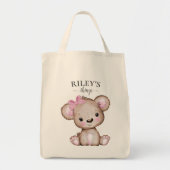 Mignonne fille Ours Brown Monogrammé Sac fourre-to (Devant)