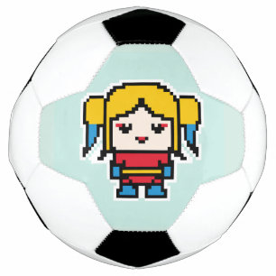 Mignonne fille pixellisée jetez oreiller montre de