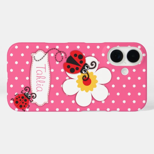 Mignonne filles coccinelle nom coque iphone violet (Verso (horizontal))