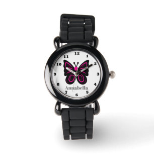 Mignonne filles papillon ajouter nom montre