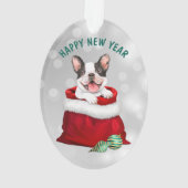 Mignonne French Bulldog Cadeau Surprise Ornement (dos)