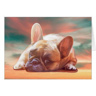 Mignonne French Bulldog Eau Couleur Art Peinture
