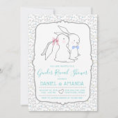 Mignonne Genre Révéler Bébé Douche Invitations (Devant)