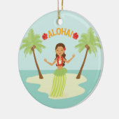 Mignonne Hawaiian Luau Hula Girl Ornement (Gauche)