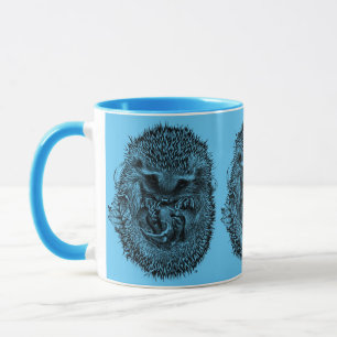 Mignonne hérisson combo bleu tasse de café