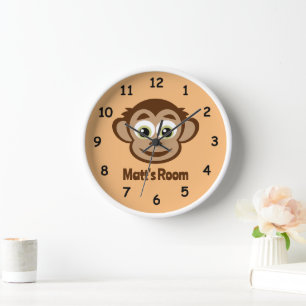 Mignonne horloge murale de singe pour la chambre d