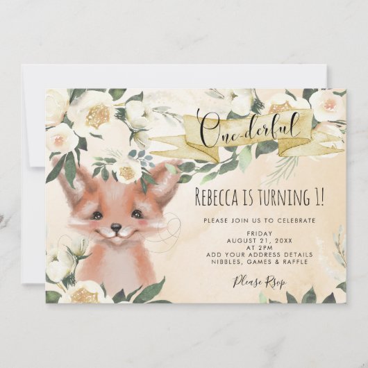 mignonne invitation à la floraison de renard (Devant)