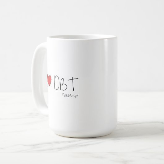 Mignonne J'ADORE DBT Mug (Devant gauche)