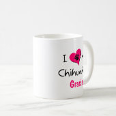 Mignonne J'Aime Ma Mug Personnalisée Chihuahua (Devant droit)
