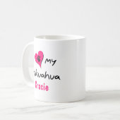 Mignonne J'Aime Ma Mug Personnalisée Chihuahua (Devant gauche)