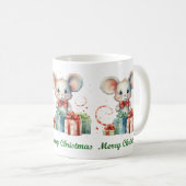 Mignonne Joyeuse Souris de Noël Mug (Devant droit)