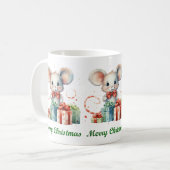 Mignonne Joyeuse Souris de Noël Mug (Devant gauche)