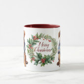 Mignonne Joyeux Chien de Chien de Noël Mug (Centre)