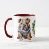 Mignonne Joyeux Chien de Chien de Noël Mug (Gauche)