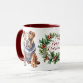 Mignonne Joyeux Chien de Chien de Noël Mug (Devant gauche)