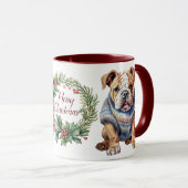 Mignonne Joyeux Chien de Chien de Noël Mug (Devant droit)