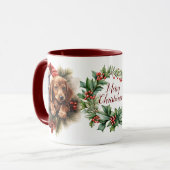 Mignonne Joyeux Chien de Noël Mug (Devant gauche)