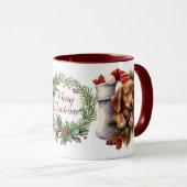 Mignonne Joyeux Chien de Noël Mug (Devant droit)
