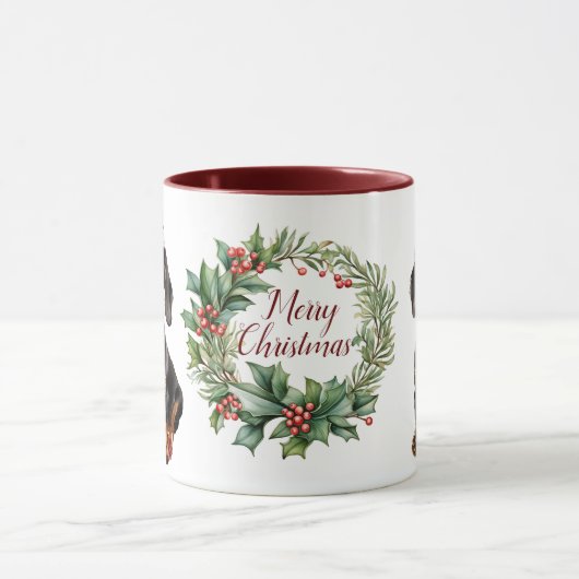 Mignonne Joyeux Chien de Noël Mug (Centre)
