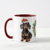 Mignonne Joyeux Chien de Noël Mug (Gauche)