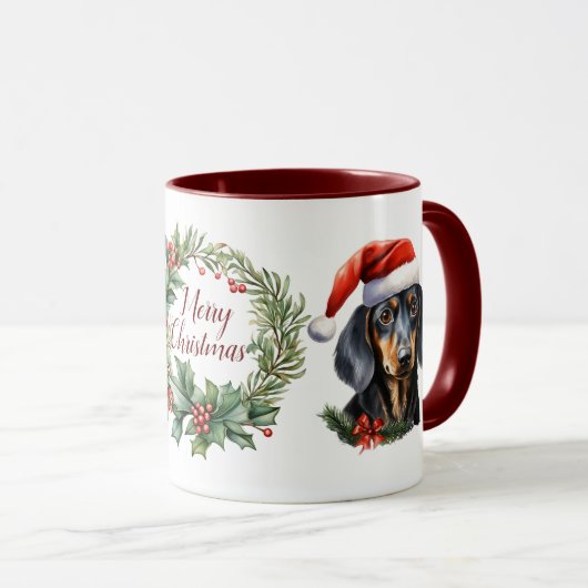Mignonne Joyeux Chien de Noël Mug (Devant droit)