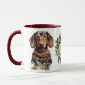 Mignonne Joyeux Chien de Noël Mug (Gauche)