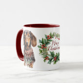 Mignonne Joyeux Chien de Noël Mug (Devant gauche)