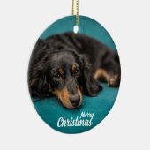 Mignonne Joyeux Noël Chien en céramique ornement (Droite)