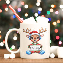Mignonne Kids Reindeer Christmas Mug