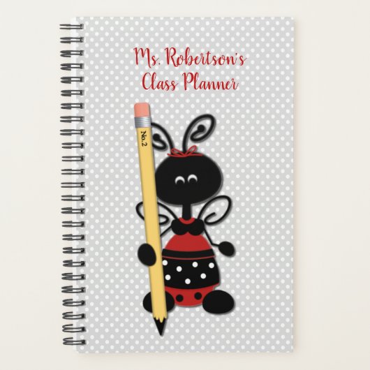 Mignonne Lady Bug enseignant planificateur quotidi (Devant)
