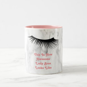 Mignonne Lady Eyelash Boss Coffee Mug Soft Rose