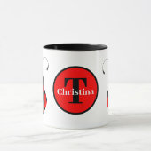 Mignonne ladybug amant monogramme Mug (Centre)