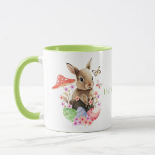 Mignonne Lapin Aquarelle Et Oeufs De Pâques Mug