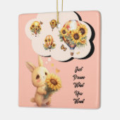 Mignonne Lapin Avec Ornement Tournesol (Gauche)