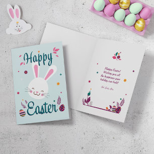 Mignonne lapin Carte de voeux de Pâques.
