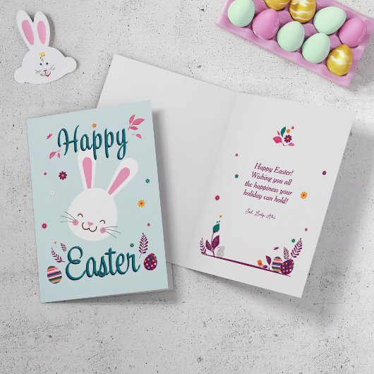 Mignonne lapin Carte de voeux de Pâques.