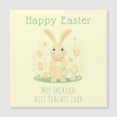 Mignonne Lapin de Pâques Enseignant Carte Magnétiq (Devant)