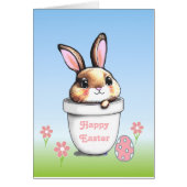 Mignonne lapin de Pâques et Oeuf de Pâques sur ble (Devant)