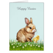 Mignonne lapin de Pâques et poussette sur bleu cla (Devant)