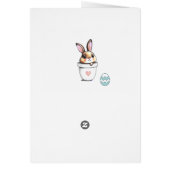 Mignonne lapin de Pâques, oeuf et rose sur bleu cl (Dos)