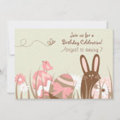 Mignonne lapin et Oeufs de Pâques Invitation d'ann (Devant)