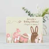 Mignonne lapin et Oeufs de Pâques Invitation d'ann (Debout devant)