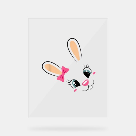 Mignonne Lapin Face Lapin De Pâques Drôle Lapin Fi (Recto)