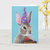 Mignonne lapin lapin avec carte de voeux d'anniver (Fleur jaune)