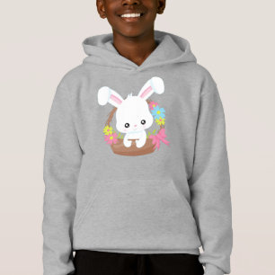 Mignonne lapin, Lapin Blanc, Lapin, Panier, Fleurs